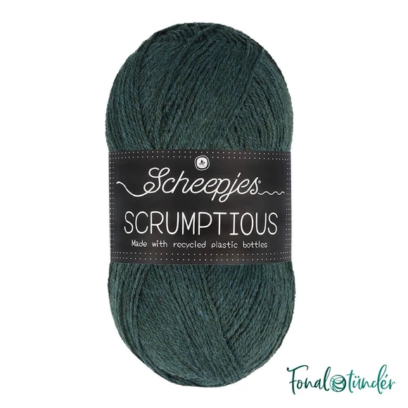 Scheepjes Scrumptious 371 Apple Kale Cake - sötét zöld öko akril fonal - recycled green acrylic yarn blend