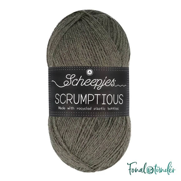 Scheepjes Scrumptious 373 Liquorice Ice Cream - gray acrylic yarn