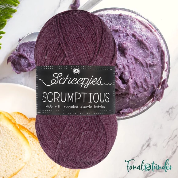 Scheepjes Scrumptious 375 Ube Halaya - lila öko akril fonal - recycled purple acrylic yarn blend
