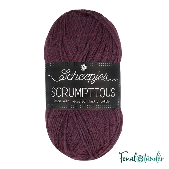 Scheepjes Scrumptious 377 Morello Fudge Cake - lila öko akril fonal - recycled purple acrylic yarn blend