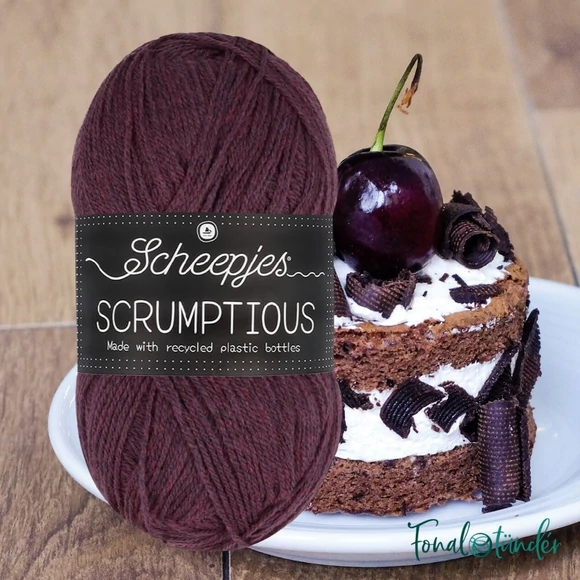 Scheepjes Scrumptious 377 Morello Fudge Cake - lila öko akril fonal - recycled purple acrylic yarn blend