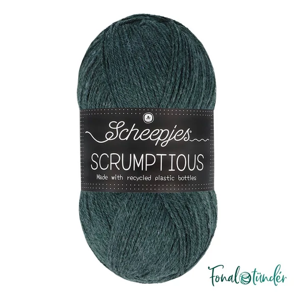 Scheepjes Scrumptious 379 Kale Chocolate Bar - hamvas zöld öko akril fonal - recycled green acrylic yarn blend
