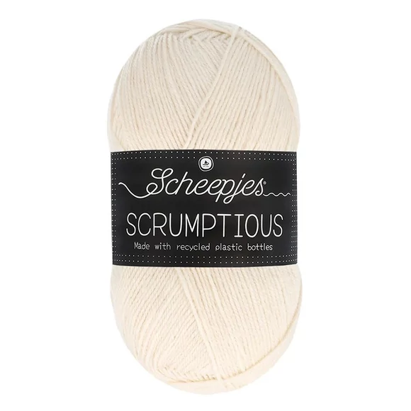 Scheepjes Scrumptious 386 Lemon Granita - sárgás fehér öko akril fonal - recycled acrylic yarn blend