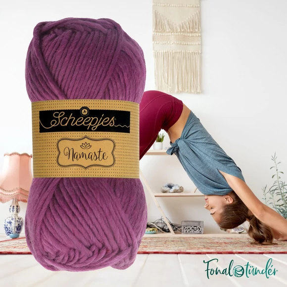 Scheepjes Namaste 633 Downward Dog - sötétlila gyapjú fonal - purple yarn blend