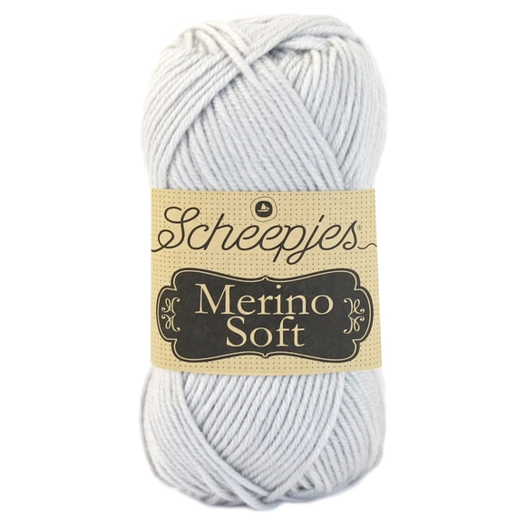 Scheepjes Merino Soft 603 Michelangelo - világosszürke gyapjú fonal - light-gray yarn blend