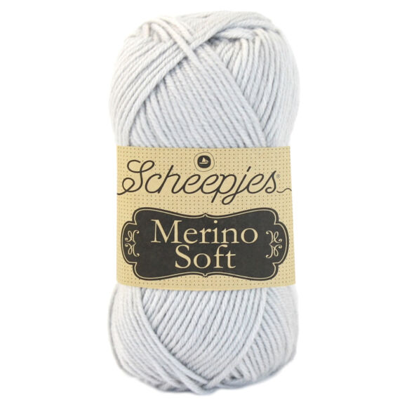 Scheepjes Merino Soft 603 Michelangelo - világosszürke gyapjú fonal - light-gray yarn blend