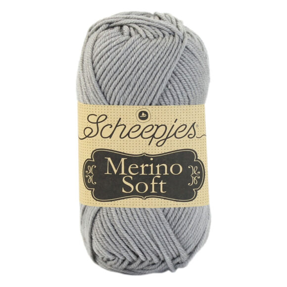 Scheepjes Merino Soft 604 Lowry - szürke gyapjú fonal - gray yarn blend