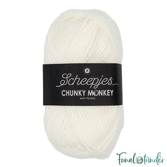 Scheepjes Chunky Monkey 1005 Cream - krémfehér akril fonal - acrylic yarn