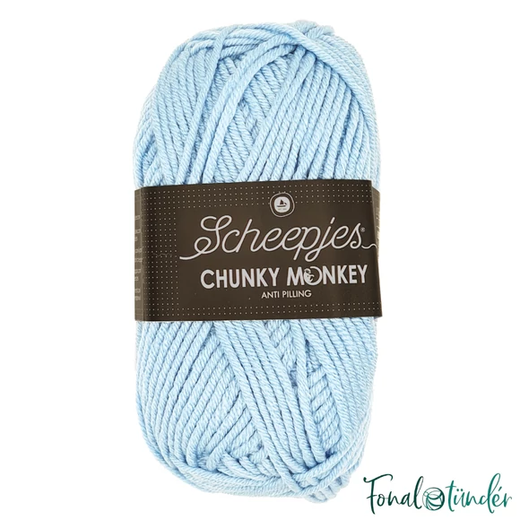 Scheepjes Chunky Monkey 1019 Powder Blue - púderkék akril fonal - acrylic yarn