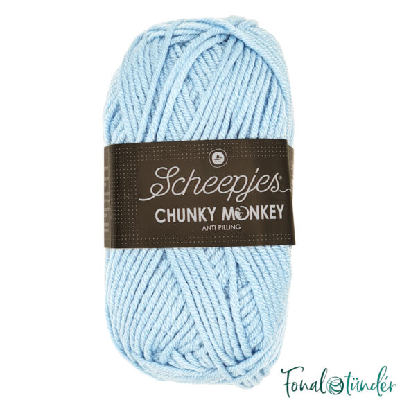 Scheepjes Chunky Monkey 1019 Powder Blue - púderkék akril fonal - acrylic yarn