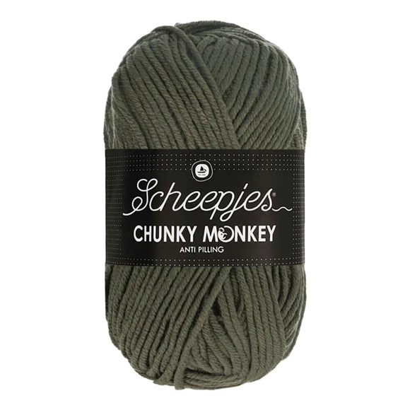 Scheepjes Chunky Monkey 1063 Steel - acélszürke akril fonal - gray acrylic yarn