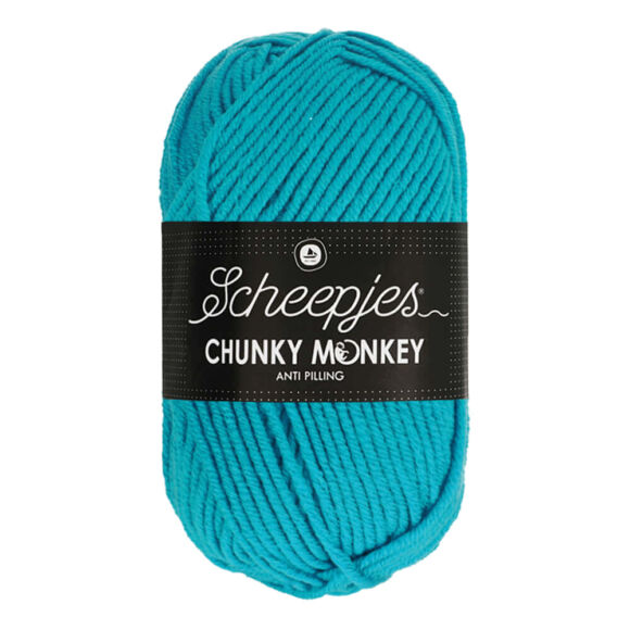 Scheepjes Chunky Monkey 1068 Turquoise - türkiz akril fonal - blue acrylic yarn