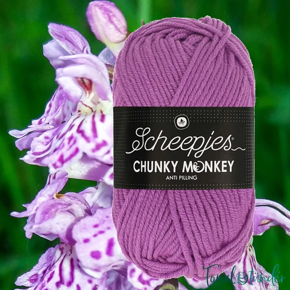 Scheepjes Chunky Monkey 1084 Wild Orchid - orchidea lila akril fonal - purple acrylic yarn