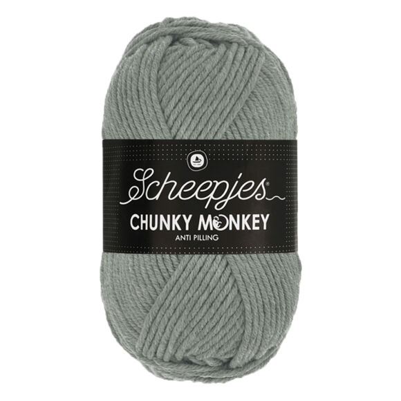 Scheepjes Chunky Monkey 1099 Mid Grey - szürke akril fonal - acrylic yarn