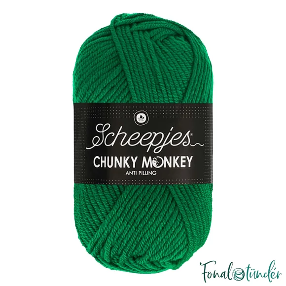 Scheepjes Chunky Monkey 1116 Uniper - élénk borókazöld akril fonal - vivid green acrylic yarn