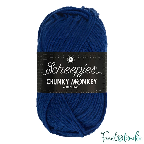 Scheepjes Chunky Monkey 1117 Royal Blue - sötétkék akril fonal - darkblue acrylic yarn