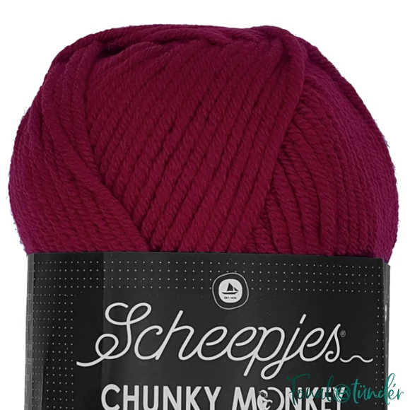 Scheepjes Chunky Monkey 1123 Garnet - gránátvörös akril fonal - acrylic yarn
