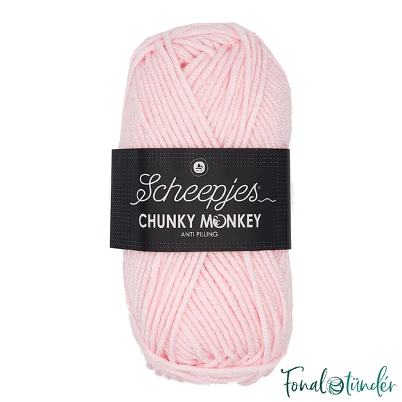 Scheepjes Chunky Monkey 1240 Baby Pink - halvány babarózsaszín akril fonal - light pink acrylic yarn