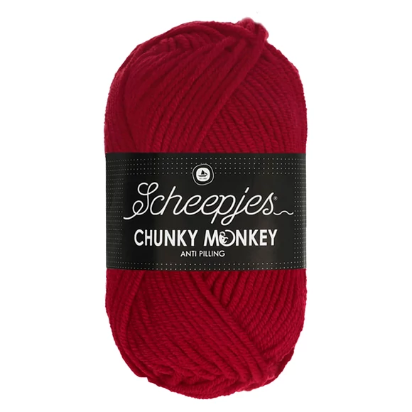 Scheepjes Chunky Monkey 1246 Cardinal - piros akril fonal - red acrylic yarn