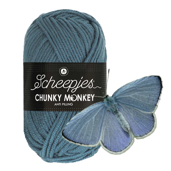 Scheepjes Chunky Monkey 1302 Air Force Blue - kék akril fonal - blue acrylic yarn