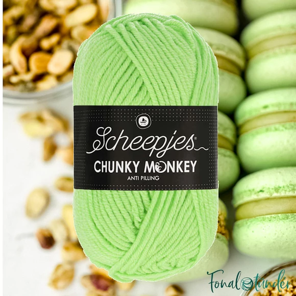 Scheepjes Chunky Monkey 1316 Pistachio - élénk pisztáciazöld akril fonal - vivid green acrylic yarn