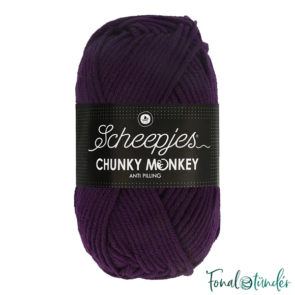 Scheepjes Chunky Monkey 1425 Purple - sötétlila akril fonal - purple acrylic yarn