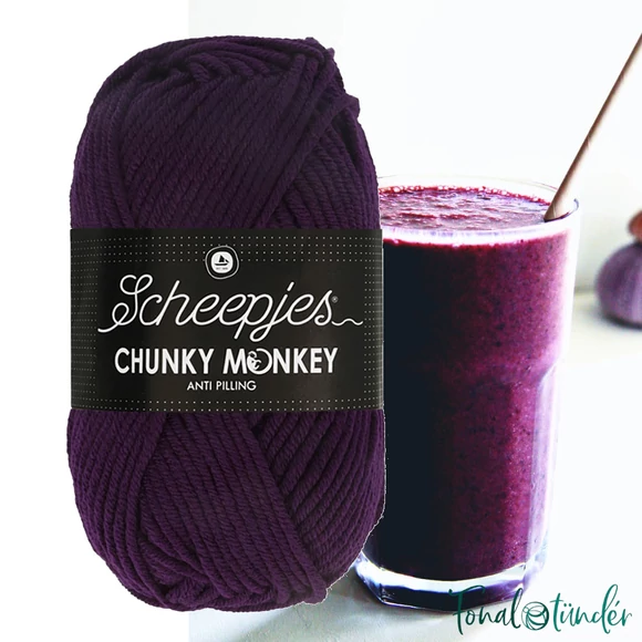 Scheepjes Chunky Monkey 1425 Purple - sötétlila akril fonal - purple acrylic yarn