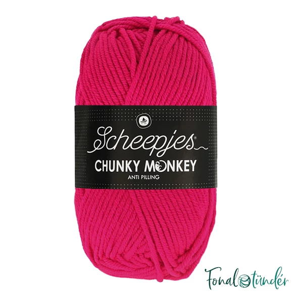 Scheepjes Chunky Monkey 1435 Magenta - pirosas rózsaszín akril fonal - pink acrylic yarn