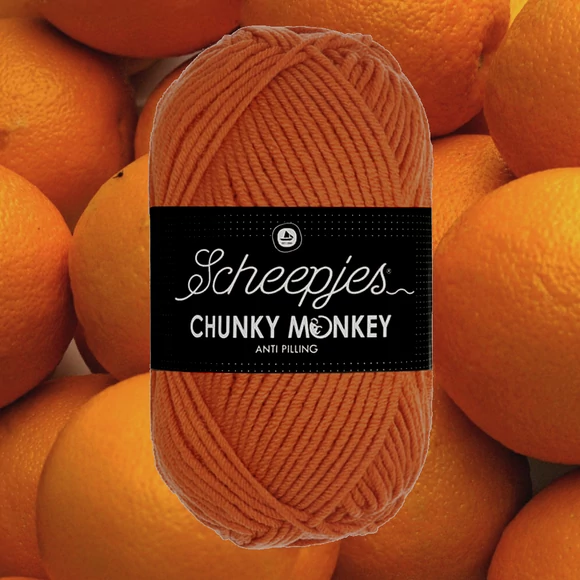 Scheepjes Chunky Monkey 1711 Deep Orange - sötét narancs akril fonal - acrylic yarn