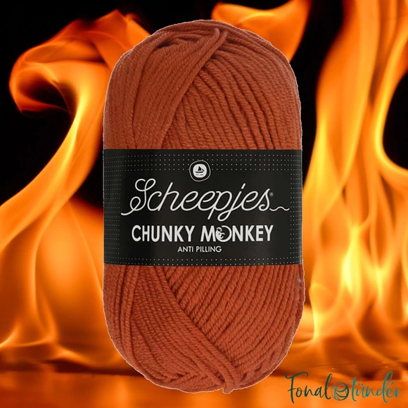 Scheepjes Chunky Monkey 1723 Flame - orange - sötét narancs akril fonal - acrylic yarn