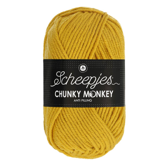 Scheepjes Chunky Monkey 1823 Mustard - mustársárga akril fonal - yellow acrylic yarn