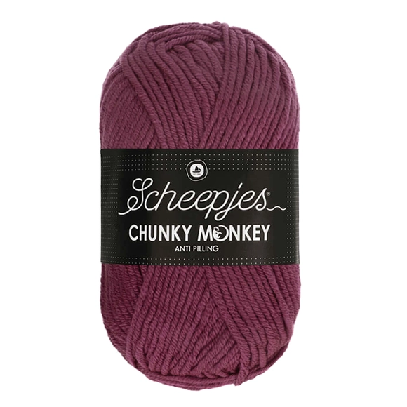 Scheepjes Chunky Monkey 1828 Grape - szőlő-lila akril fonal - purple acrylic yarn