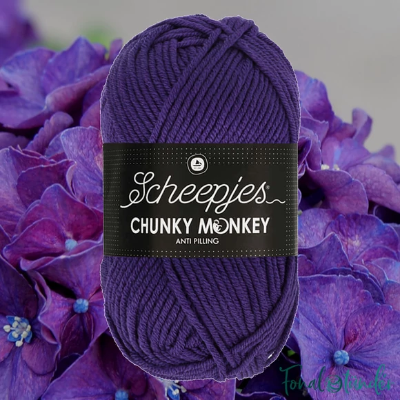 Scheepjes Chunky Monkey 2001 Deep Violet - sötétlila akril fonal - purple acrylic yarn