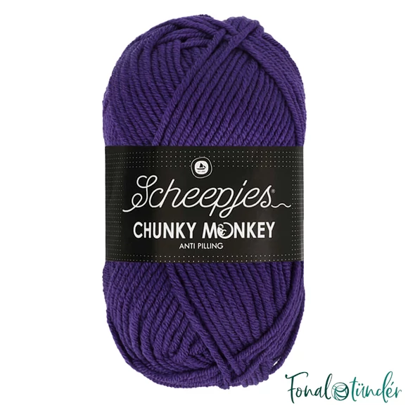 Scheepjes Chunky Monkey 2001 Deep Violet - sötétlila akril fonal - purple acrylic yarn