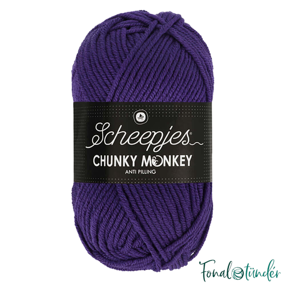 Scheepjes Chunky Monkey 2001 Deep Violet - sötétlila akril fonal - purple acrylic yarn
