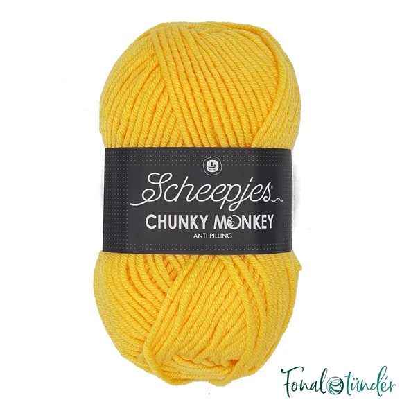 Scheepjes Chunky Monkey 2004 Canary - kanárisárga akril fonal - yellow acrylic yarn