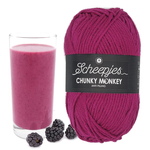 Scheepjes Chunky Monkey 2009 Mulberry - szeder lila akril fonal - purple acrylic yarn