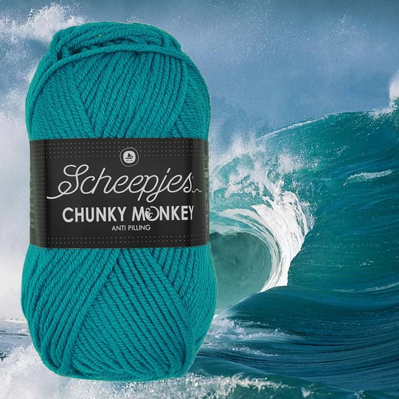 Scheepjes Chunky Monkey 2015 Ocean - óceánkék akril fonal - blue acrylic yarn