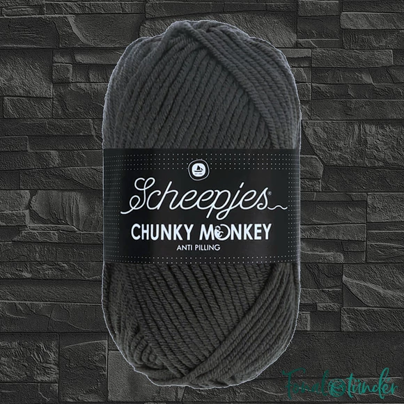 Scheepjes Chunky Monkey 2018 Dark Grey - sötétszürke akril fonal - acrylic yarn