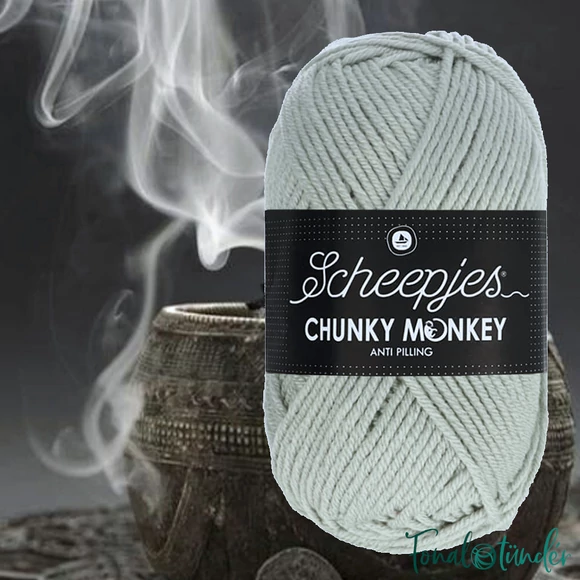 Scheepjes Chunky Monkey 2019 Smoke - szürkés drapp akril fonal - gray acrylic yarn