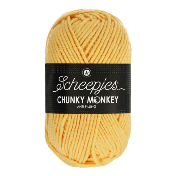 Scheepjes Chunky Monkey 1081 Primrose - világos sárga akril fonal - yellow acrylic yarn