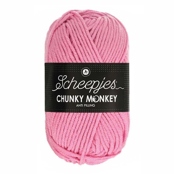 Scheepjes Chunky Monkey 1241 Rose - rózsaszín akril fonal - pink acrylic yarn