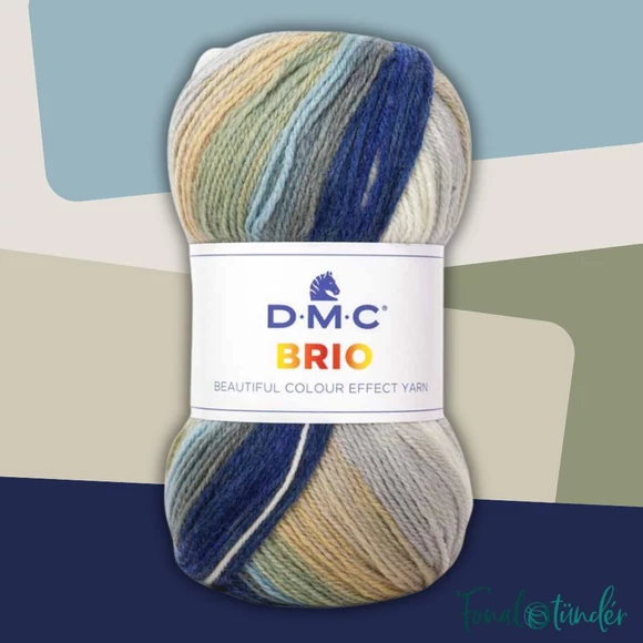 DMC Brio 424 - Kéktől Drappig - színváltós fonal - color-effect yarn
