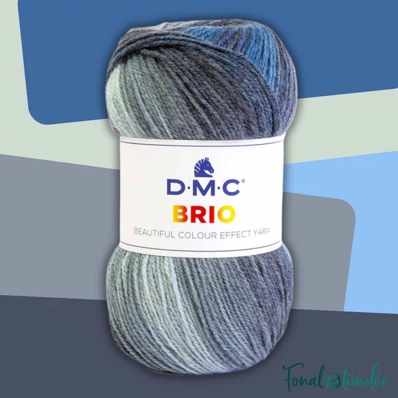 DMC Brio 417 - Kéktől Feketéig - színváltós fonal - color-effect yarn