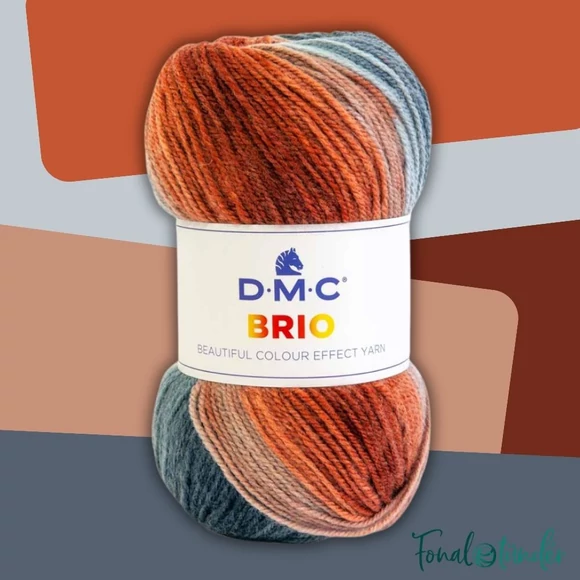 DMC Brio 420 - Kéktől Narancsig - színváltós fonal - color-effect yarn