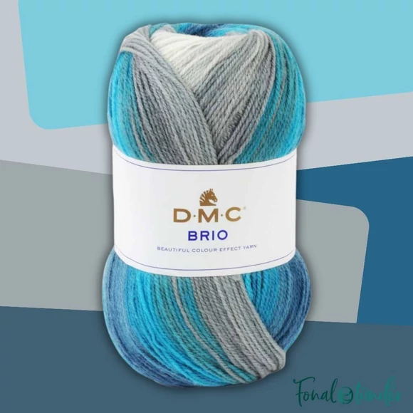 DMC Brio 424 - Türkiztől Szürkéig - színváltós fonal - color-effect yarn