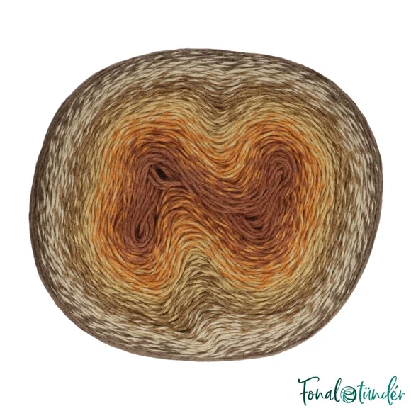 Scheepjes Woolly Whirl 471  Chocolate Vermicelli - pamut-gyapjú fonal - yarn cake