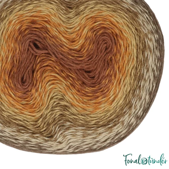 Scheepjes Woolly Whirl 471  Chocolate Vermicelli - pamut-gyapjú fonal - yarn cake