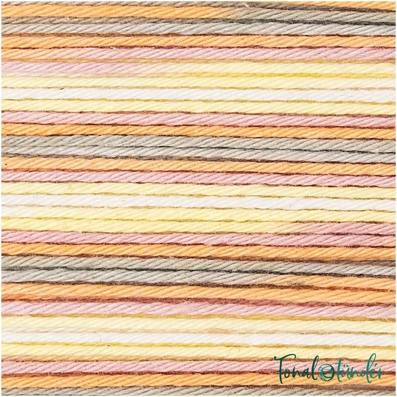 Ricorumi Print 001 Pink-Yellow - rózsaszín-sárga pamut fonal - cotton yarn