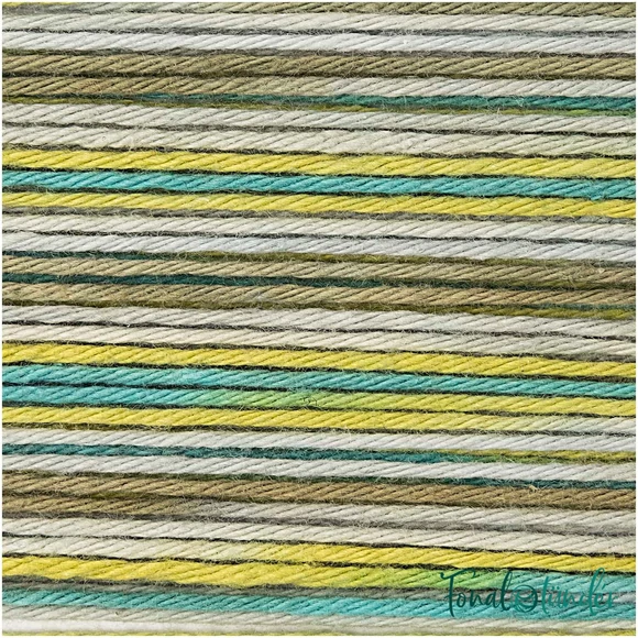Ricorumi Print 005 Green Mix - zöld-sárga-barna pamut fonal - cotton yarn